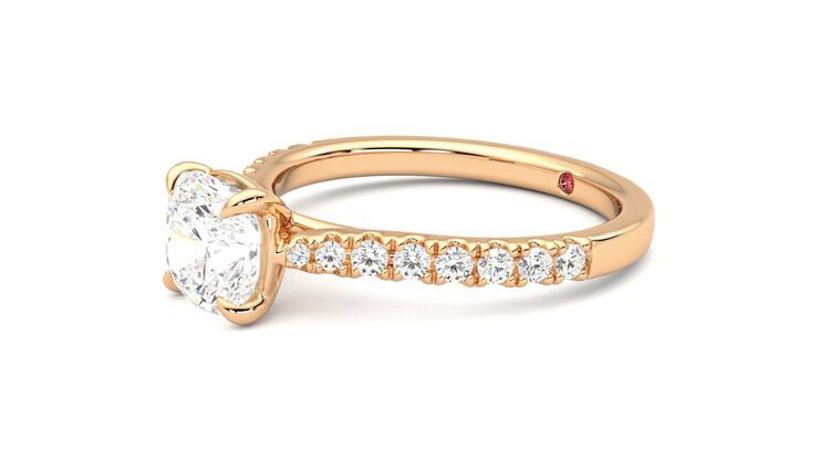 Taylor & Hart Aurora Cushion Engagement Ring 360 degree image 23