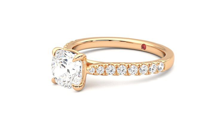 Taylor & Hart Aurora Cushion Engagement Ring 360 degree image 24