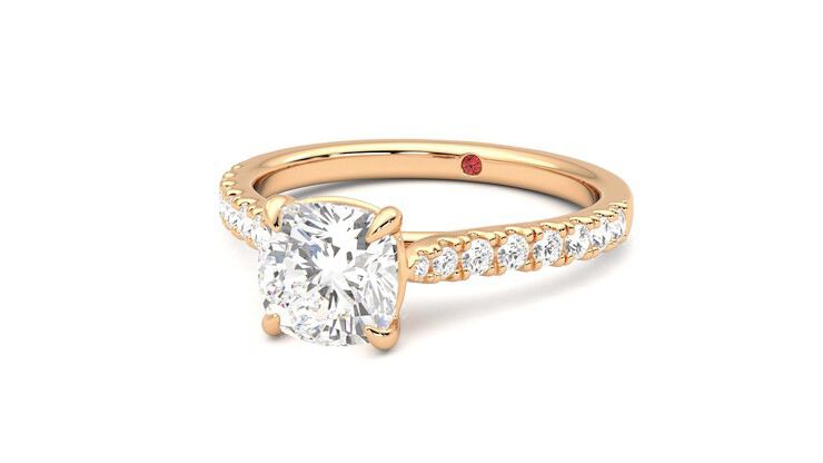 Taylor & Hart Aurora Cushion Engagement Ring 360 degree image 26