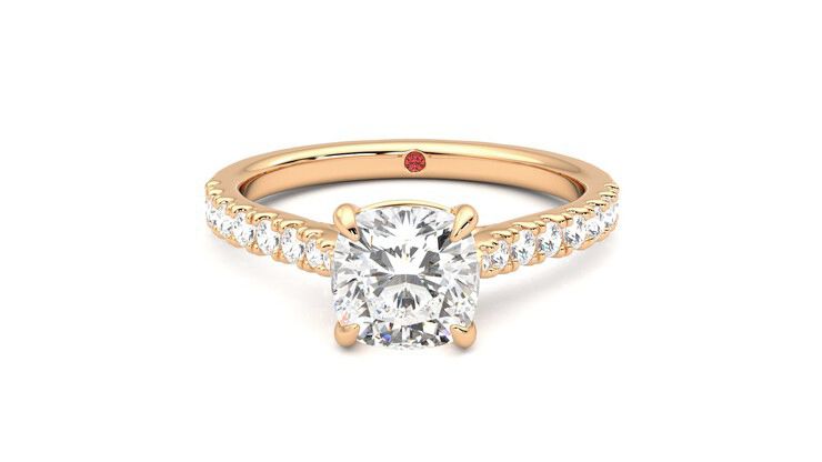 Taylor & Hart Aurora Cushion Engagement Ring 360 degree image 29
