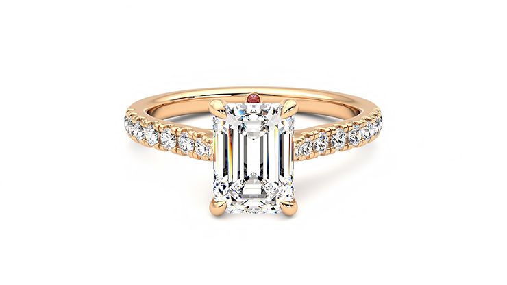 Taylor & Hart Aurora Emerald Engagement Ring 360 degree image 0