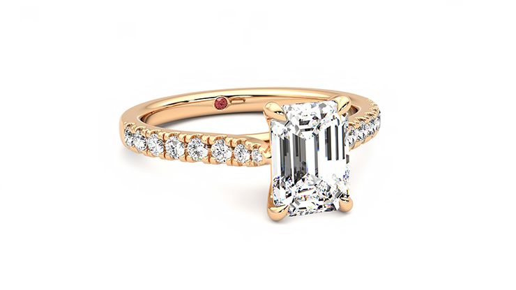 Taylor & Hart Aurora Emerald Engagement Ring 360 degree image 4