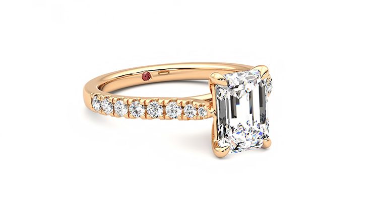 Taylor & Hart Aurora Emerald Engagement Ring 360 degree image 5