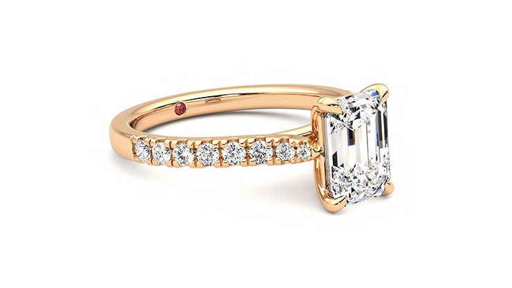 Taylor & Hart Aurora Emerald Engagement Ring 360 degree image 6