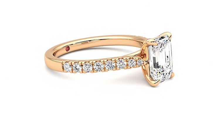Taylor & Hart Aurora Emerald Engagement Ring 360 degree image 7