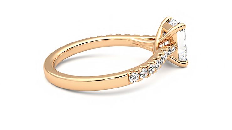 Taylor & Hart Aurora Emerald Engagement Ring 360 degree image 11