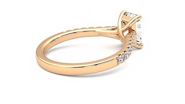 Taylor & Hart Aurora Emerald Engagement Ring 360 degree image 12