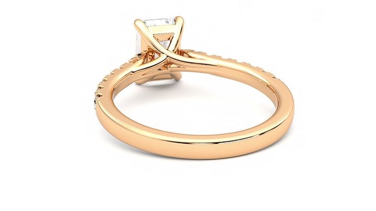 Taylor & Hart Aurora Emerald Engagement Ring 360 degree image 16