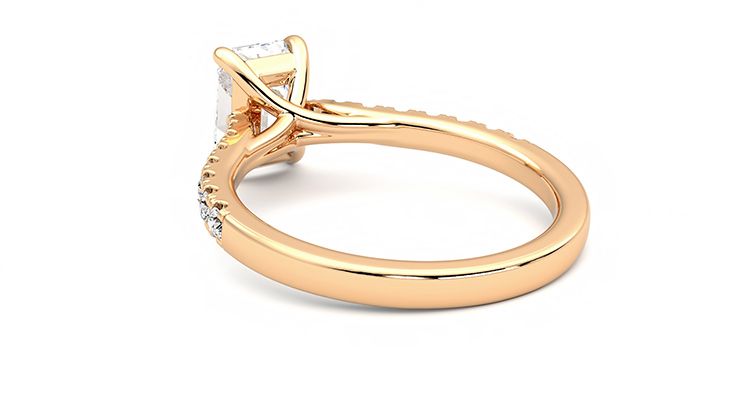 Taylor & Hart Aurora Emerald Engagement Ring 360 degree image 17