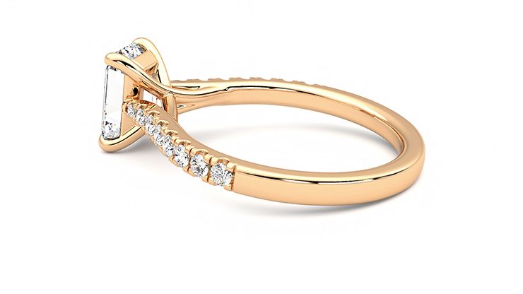 Taylor & Hart Aurora Emerald Engagement Ring 360 degree image 19
