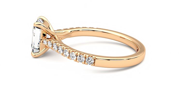 Taylor & Hart Aurora Emerald Engagement Ring 360 degree image 20