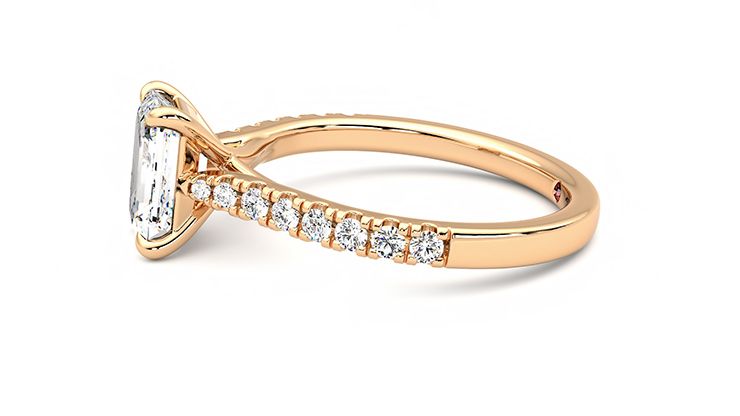 Taylor & Hart Aurora Emerald Engagement Ring 360 degree image 21