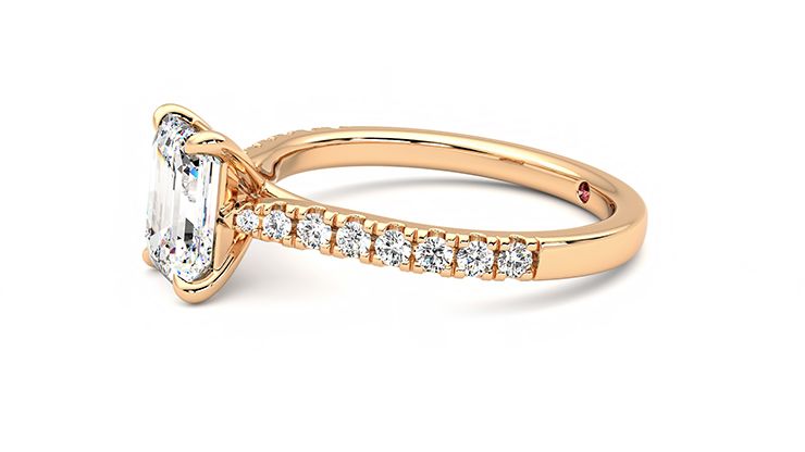 Taylor & Hart Aurora Emerald Engagement Ring 360 degree image 22