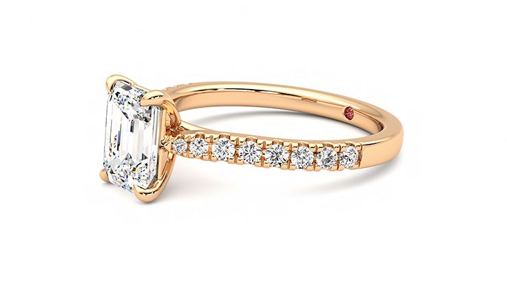 Taylor & Hart Aurora Emerald Engagement Ring 360 degree image 23