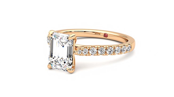 Taylor & Hart Aurora Emerald Engagement Ring 360 degree image 25
