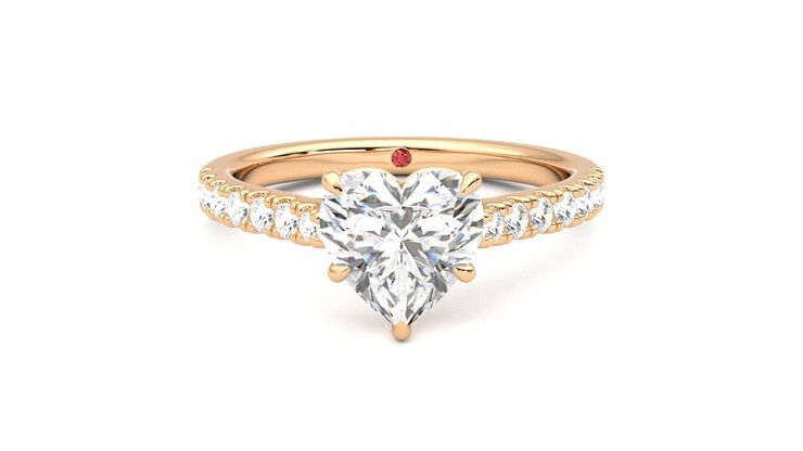 Taylor & Hart Aurora Heart Engagement Ring 360 degree image 0