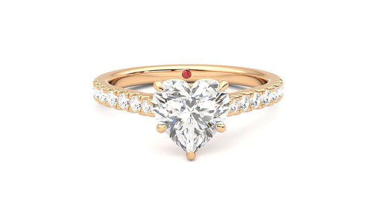 Taylor & Hart Aurora Heart Engagement Ring 360 degree image 1