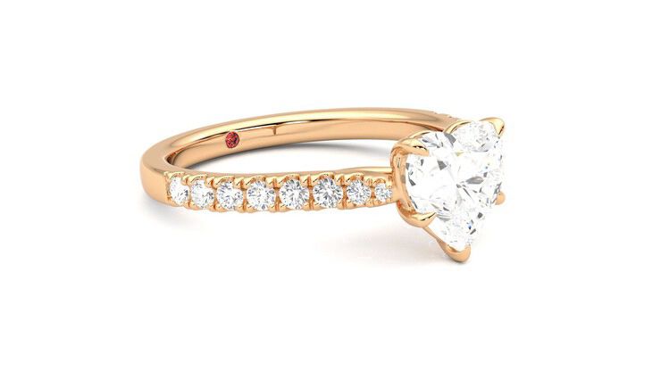 Taylor & Hart Aurora Heart Engagement Ring 360 degree image 6