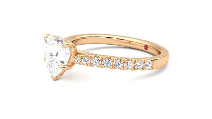 Taylor & Hart Aurora Heart Engagement Ring 360 degree image 23