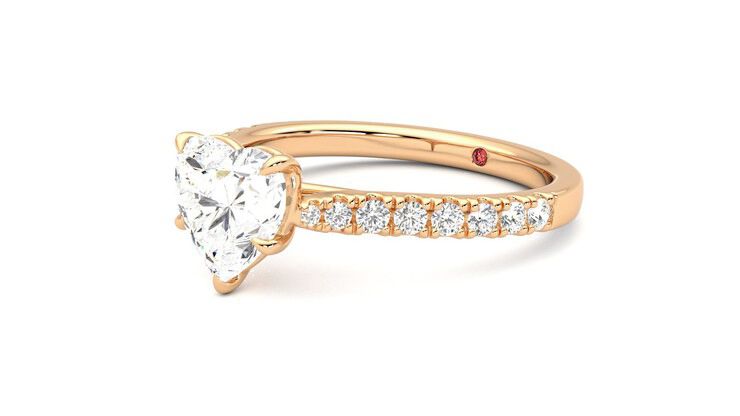 Taylor & Hart Aurora Heart Engagement Ring 360 degree image 24