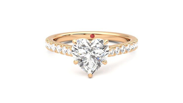 Taylor & Hart Aurora Heart Engagement Ring 360 degree image 29
