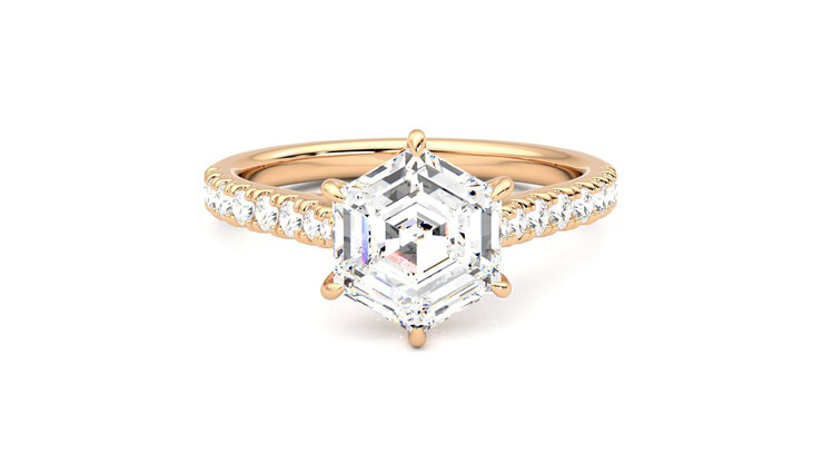 Taylor & Hart Aurora Hexagonal Engagement Ring 360 degree image 1