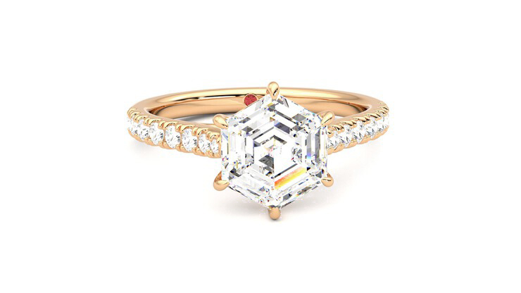 Taylor & Hart Aurora Hexagonal Engagement Ring 360 degree image 2