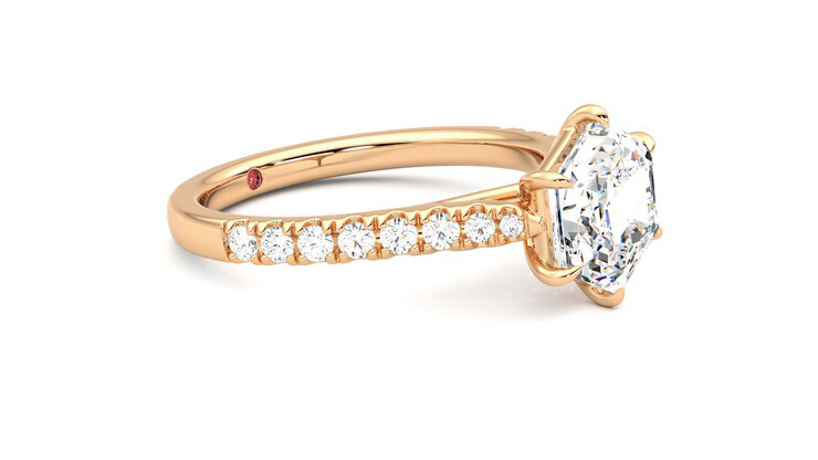 Taylor & Hart Aurora Hexagonal Engagement Ring 360 degree image 7