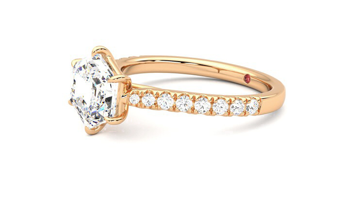 Taylor & Hart Aurora Hexagonal Engagement Ring 360 degree image 23
