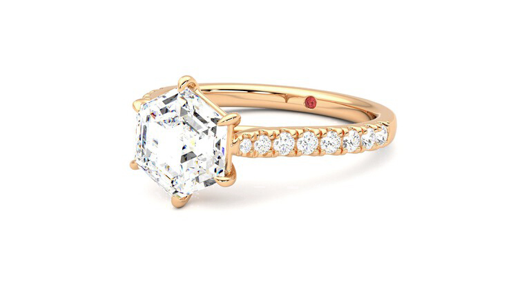 Taylor & Hart Aurora Hexagonal Engagement Ring 360 degree image 25