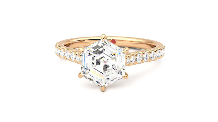 Taylor & Hart Aurora Hexagonal Engagement Ring 360 degree image 28