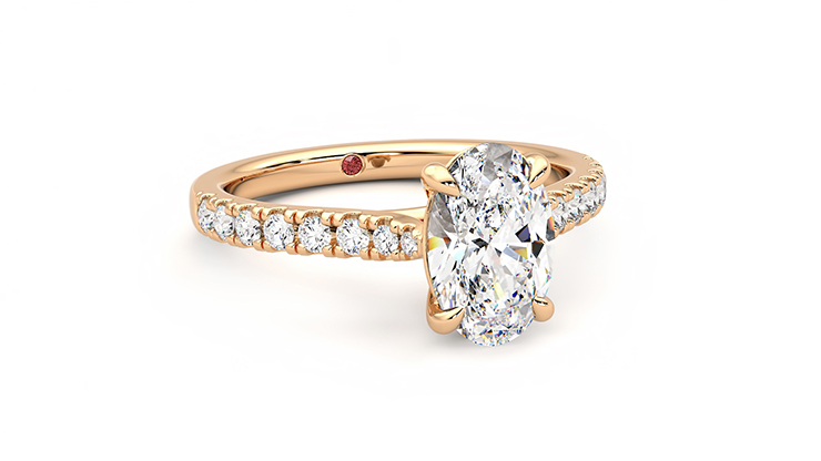 Taylor & Hart Aurora Oval Engagement Ring 360 degree image 4