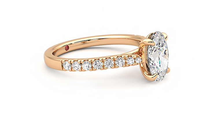 pav¨¦ rose gold tone ring