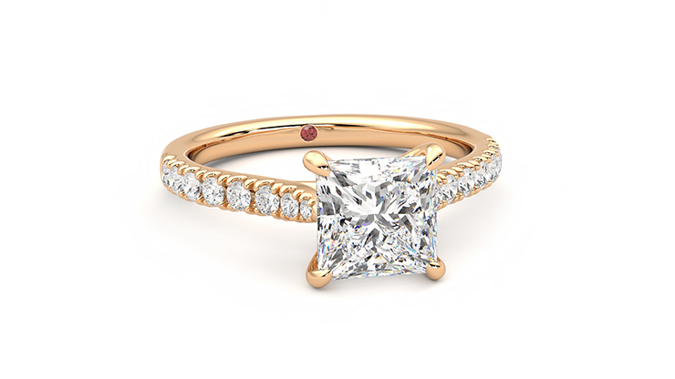 Taylor & Hart Aurora Princess Engagement Ring 360 degree image 3