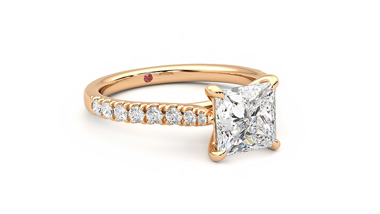 Taylor & Hart Aurora Princess Engagement Ring 360 degree image 5