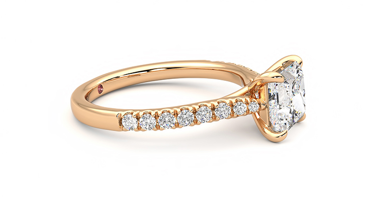 Taylor & Hart Aurora Princess Engagement Ring 360 degree image 8
