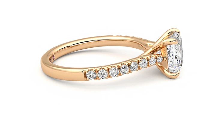 18K White Gold Aurora Upside Down Princess Cut Diamond Ring
