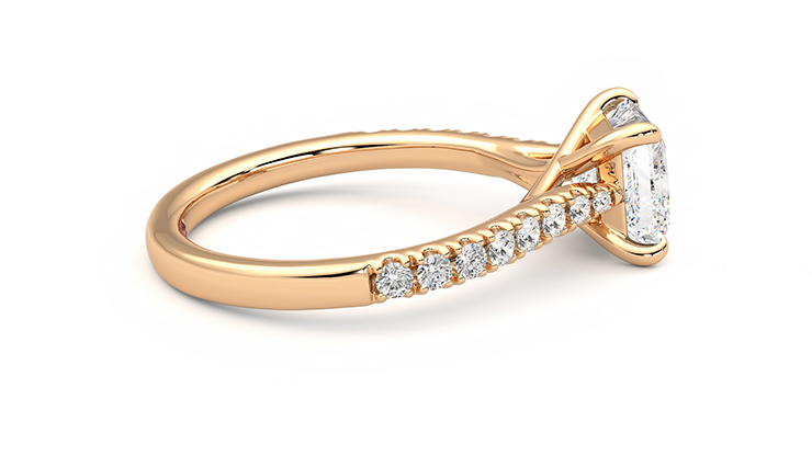Taylor & Hart Aurora Princess Engagement Ring 360 degree image 10