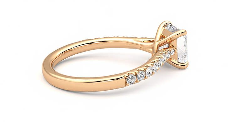 Taylor & Hart Aurora Princess Engagement Ring 360 degree image 11