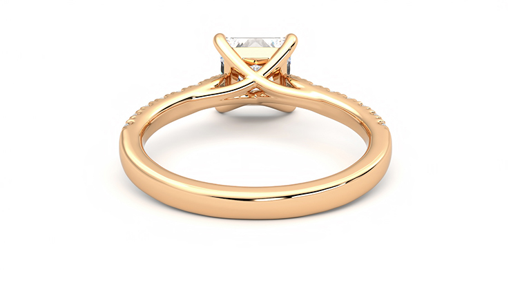 Taylor & Hart Aurora Princess Engagement Ring 360 degree image 15
