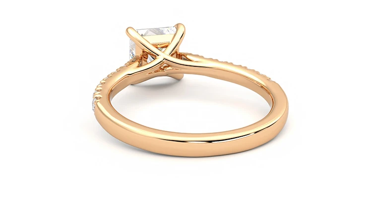 18K White Gold Aurora Upside Down Princess Cut Diamond Ring