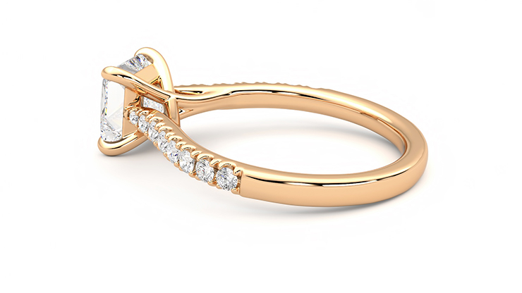 Taylor & Hart Aurora Princess Engagement Ring 360 degree image 19