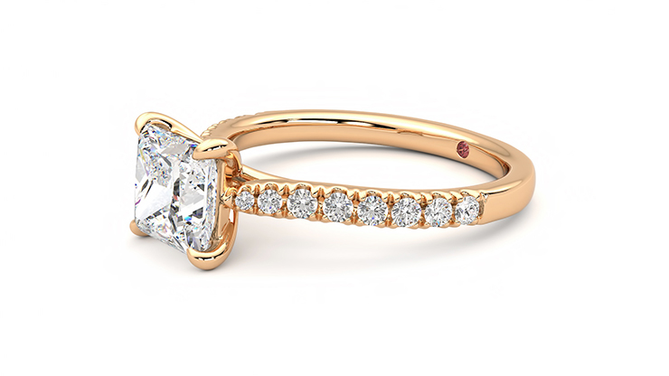 Taylor & Hart Aurora Princess Engagement Ring 360 degree image 23