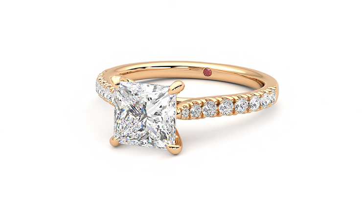 Taylor & Hart Aurora Princess Engagement Ring 360 degree image 26
