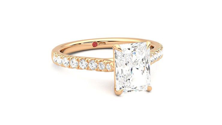 Taylor & Hart Aurora Radiant Engagement Ring 360 degree image 4