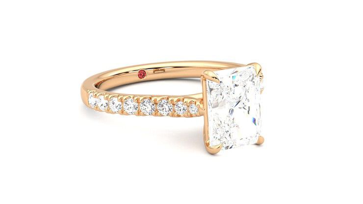 Taylor & Hart Aurora Radiant Engagement Ring 360 degree image 5
