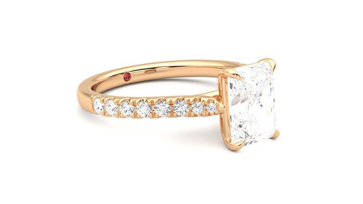 Taylor & Hart Aurora Radiant Engagement Ring 360 degree image 6