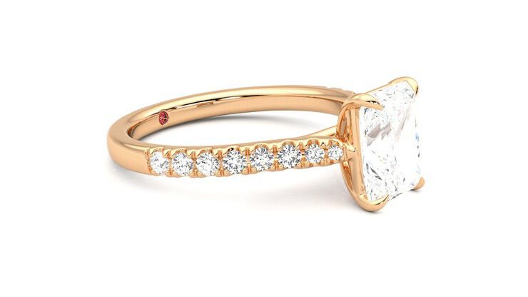 Taylor & Hart Aurora Radiant Engagement Ring 360 degree image 7