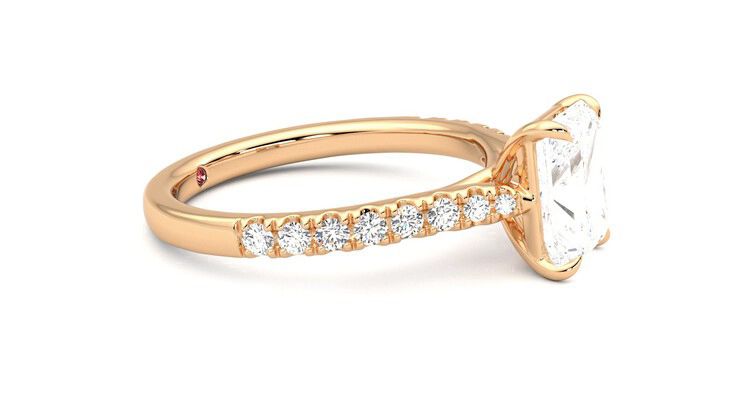 Taylor & Hart Aurora Radiant Engagement Ring 360 degree image 8