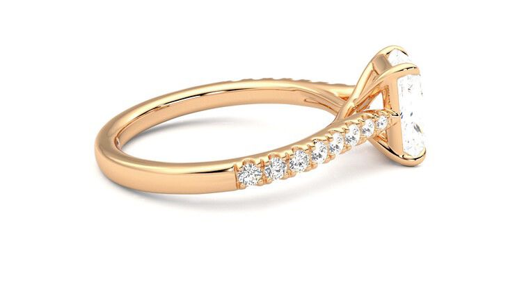 Taylor & Hart Aurora Radiant Engagement Ring 360 degree image 10